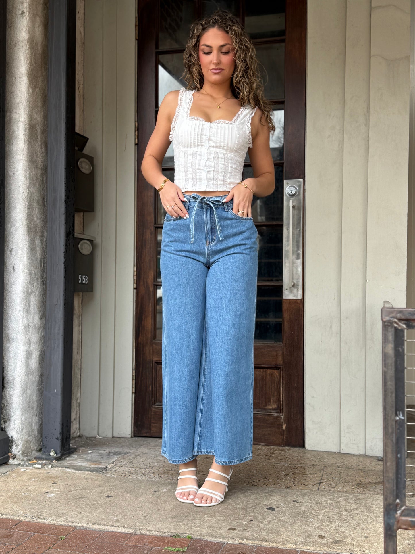 Wide Leg Pant With Belt