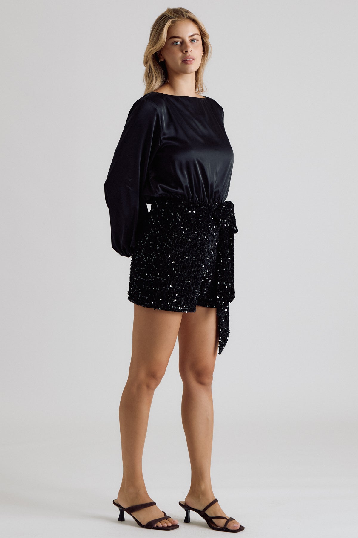 Satin Sequin Romper