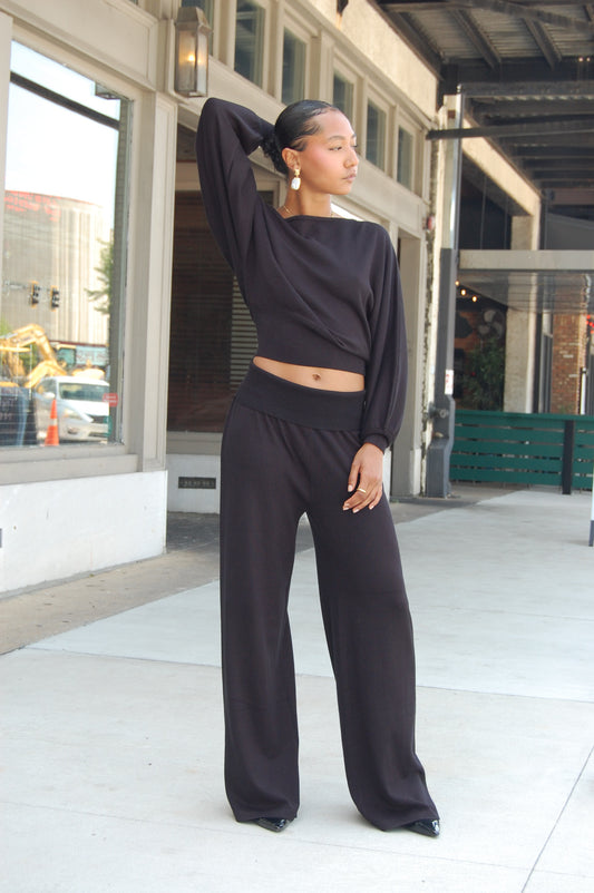 Wide Leg Sweater Pants