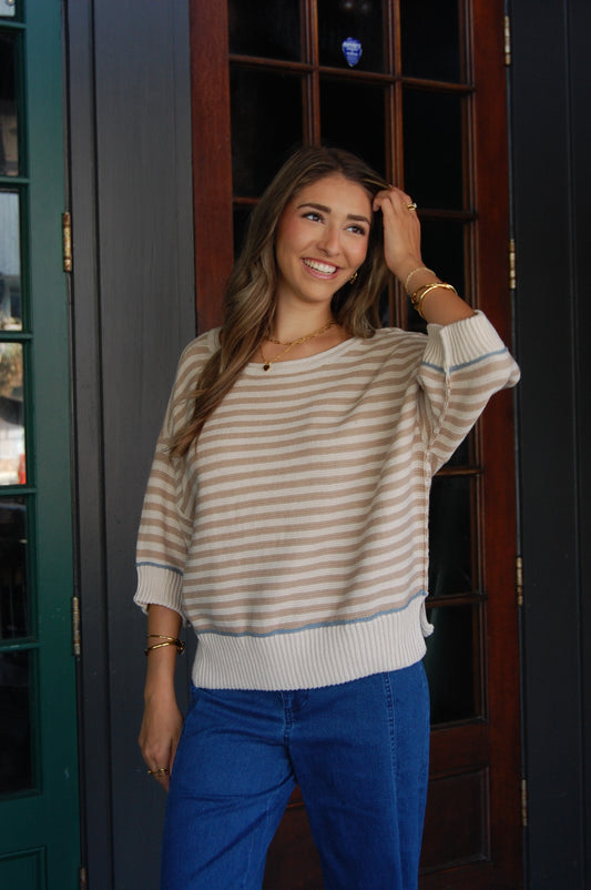 Stripe Trim Sweater