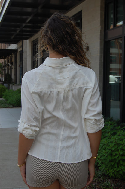 Linen Raglan Sleeve Top