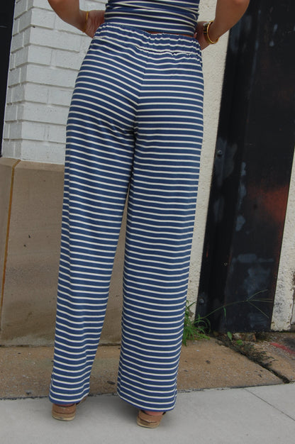 Striped Wide Leg Pants Set