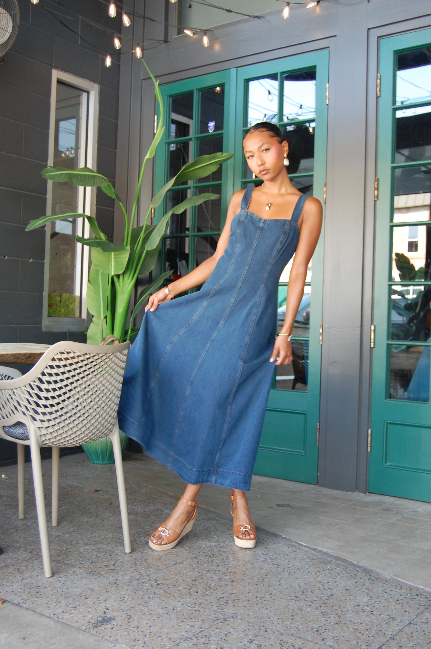 Sweetheart Denim Dress