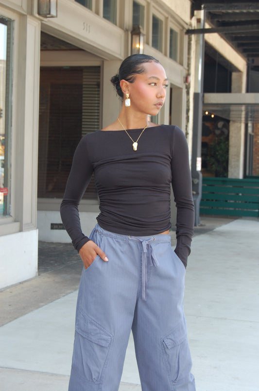 Ruched Long Sleeve Top