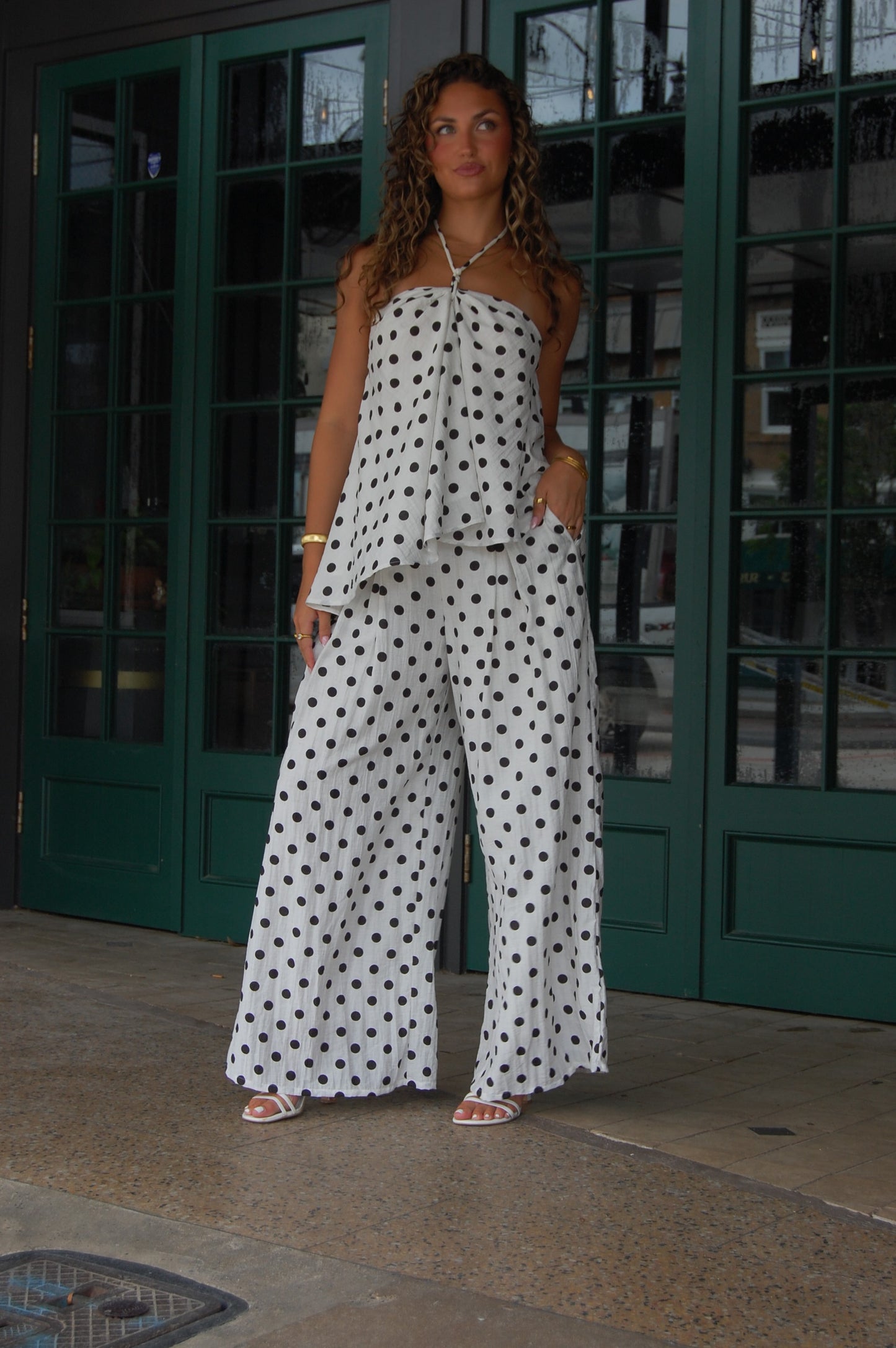Polka Dot Halter Top Set