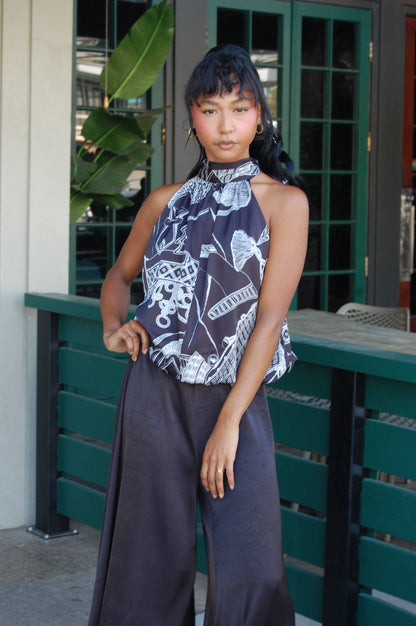 High Neck Tie Top