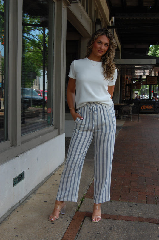 Tie Waist Stripe Pants