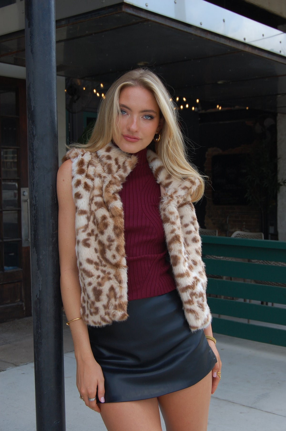 Animal Print Fur Vest