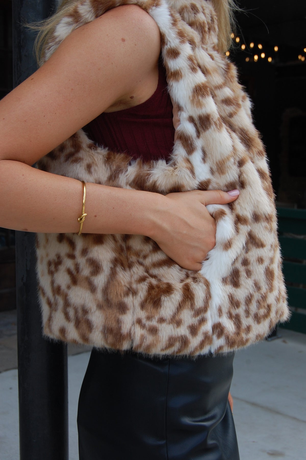 Animal Print Fur Vest