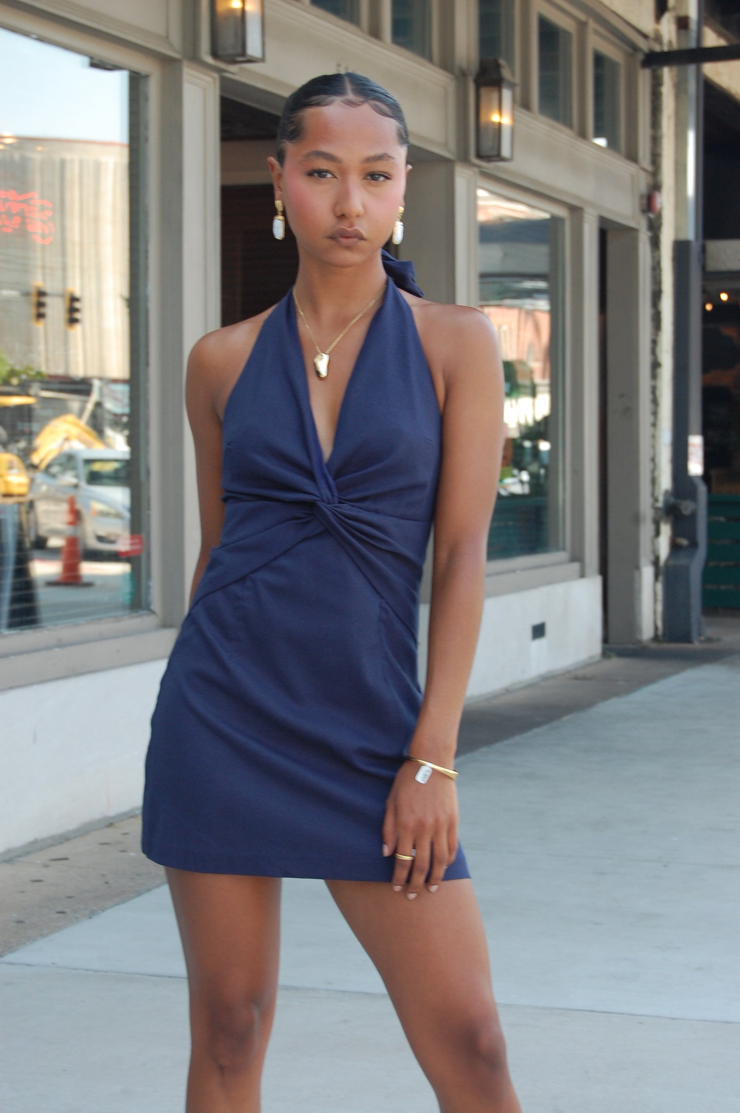 Twist Halter Mini Dress