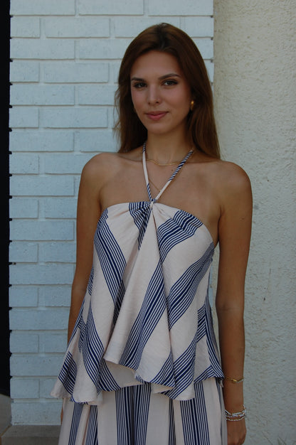 Colorblock Halter Top Set