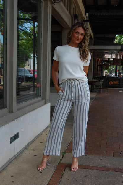 Tie Waist Stripe Pants
