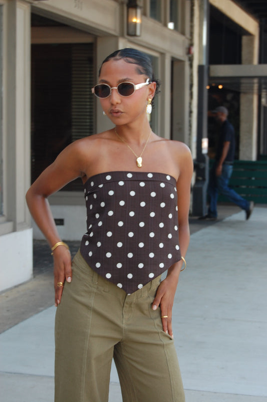 Polka Dot Scarf Top