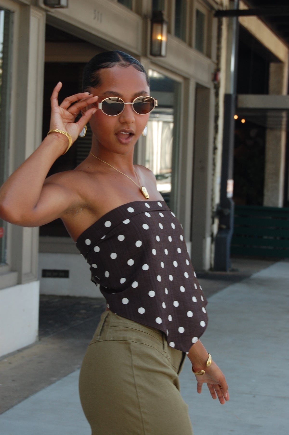 Polka Dot Scarf Top