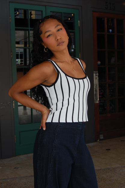 Striped Two Tone Top