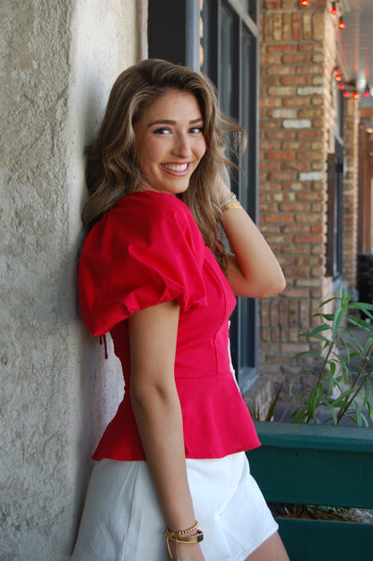 Pearl Floral Peplum Top