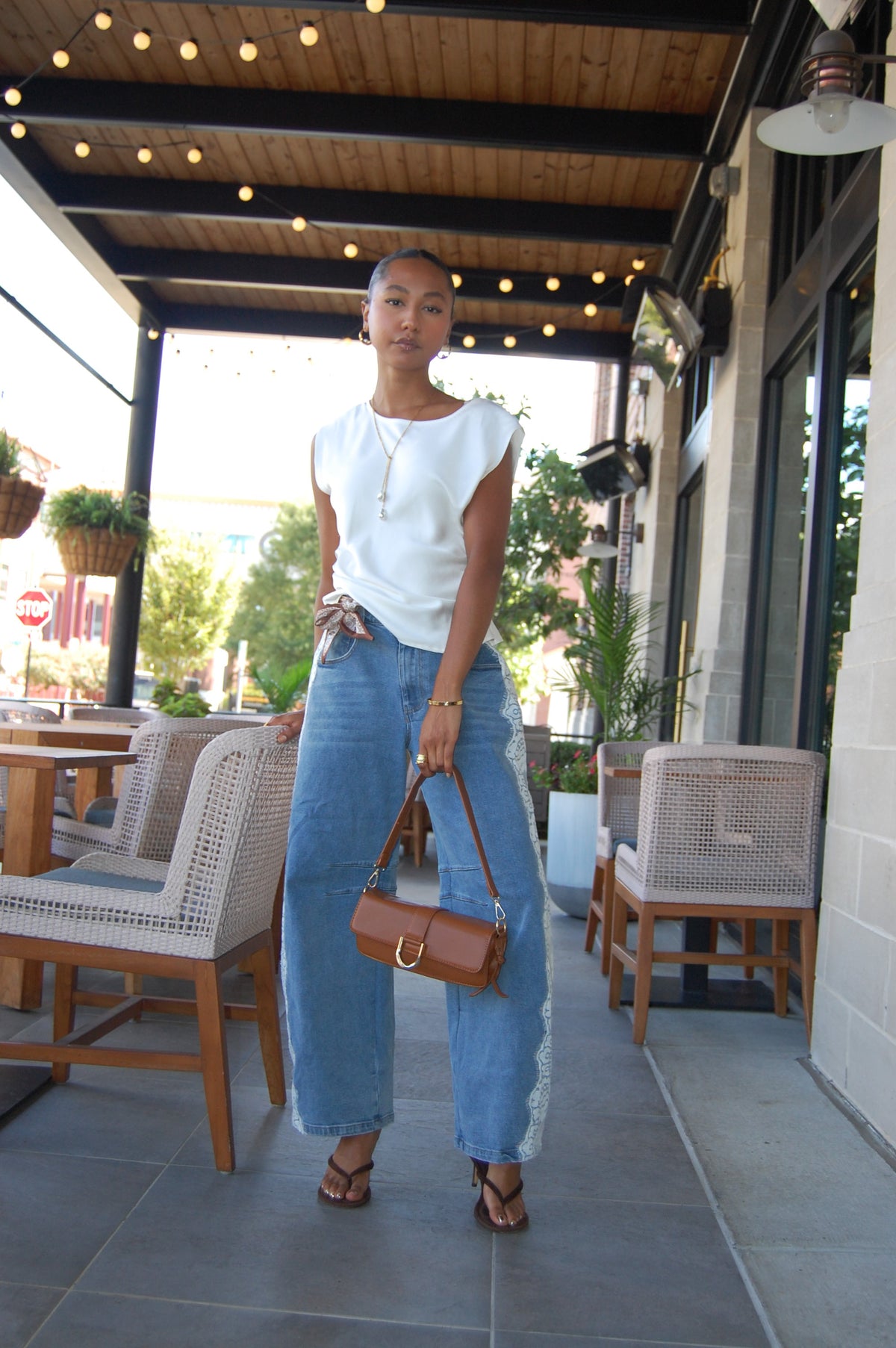Boat Neck Pleated Top