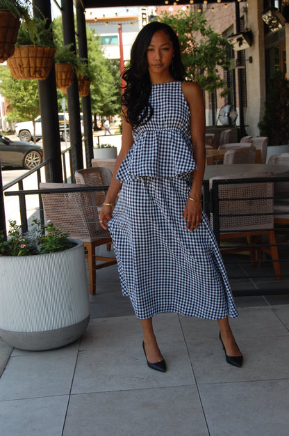 Gingham Skirt Set
