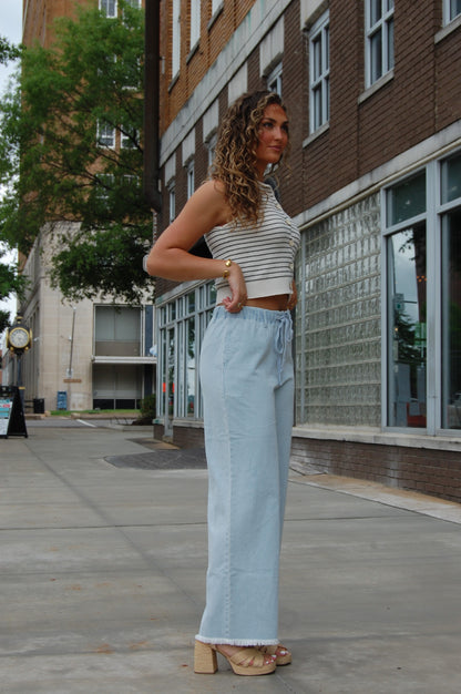 Stripe Button Down Vest