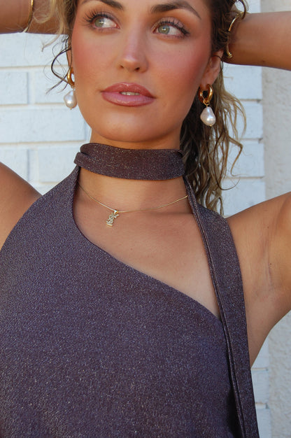 One Shoulder Top W/Scarf