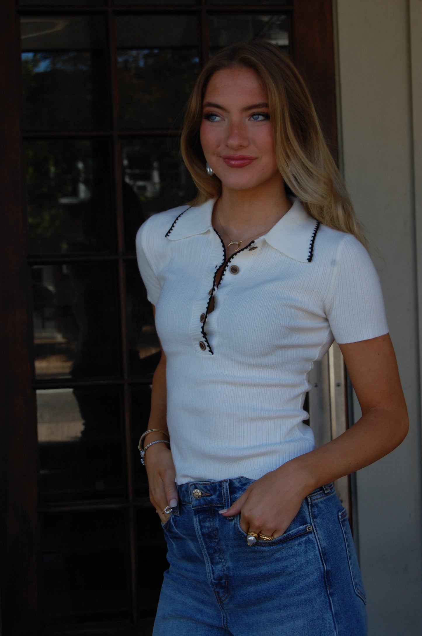 Knit Button Top