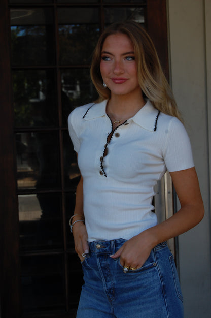 Knit Button Top