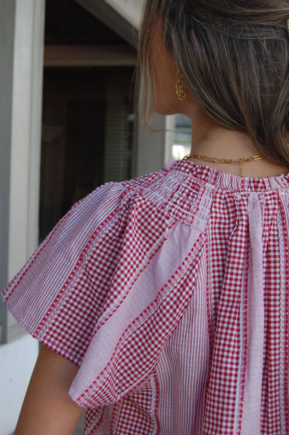 Gingham Short Sleeve Top
