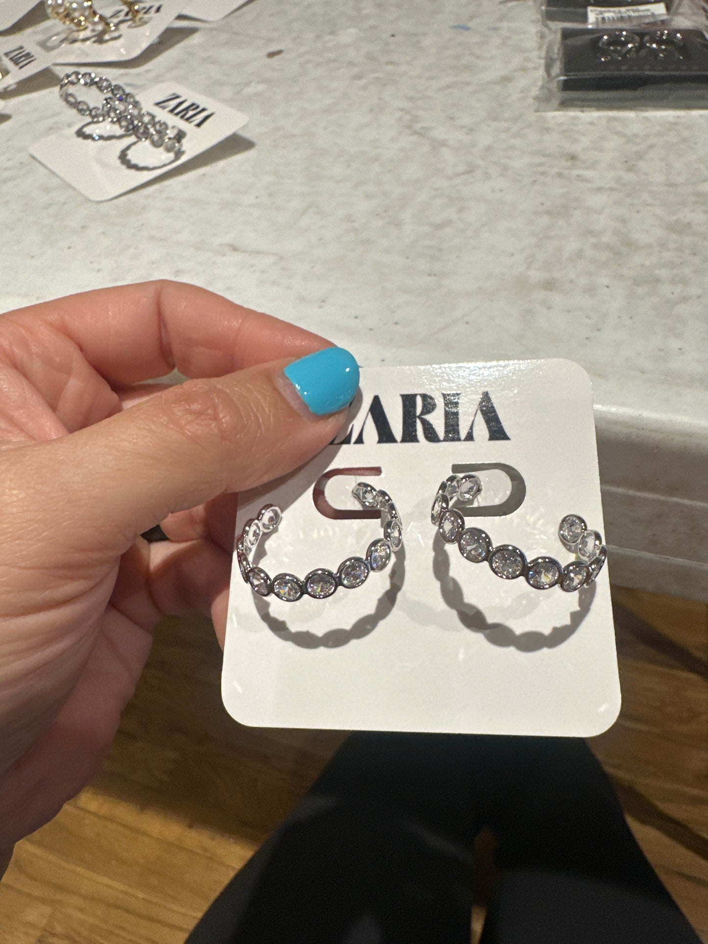 Sterling Silver Diamond Hoops