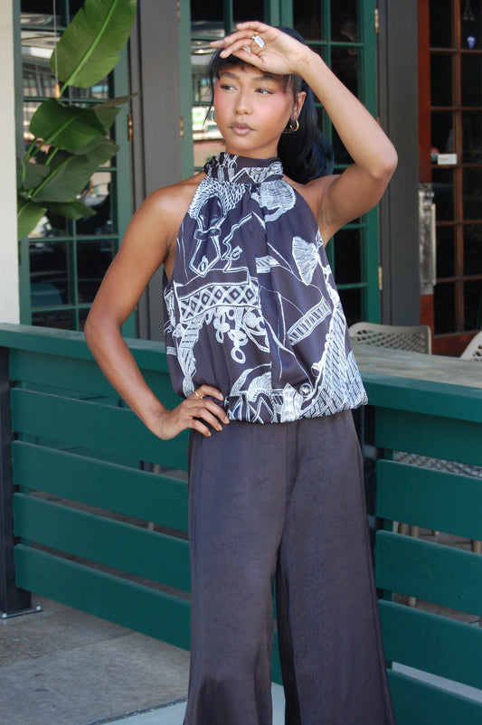 High Neck Tie Top