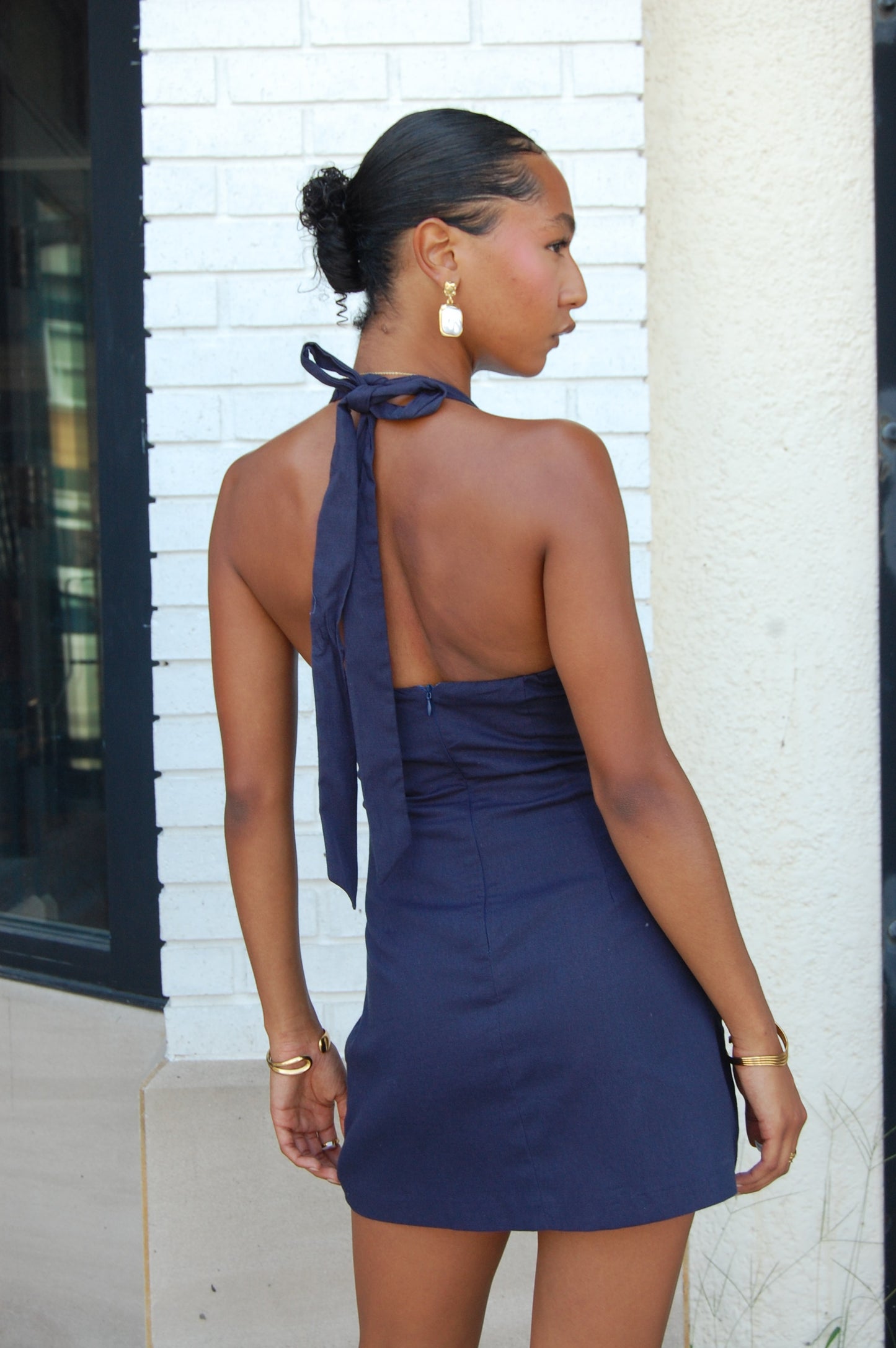 Twist Halter Mini Dress