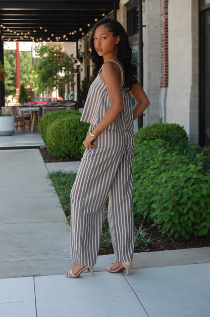 Stripe Linen Top Set