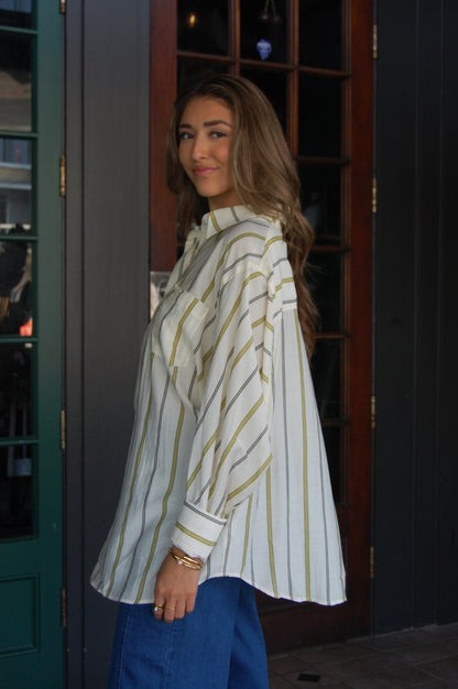 Stripe Oversized Button Down