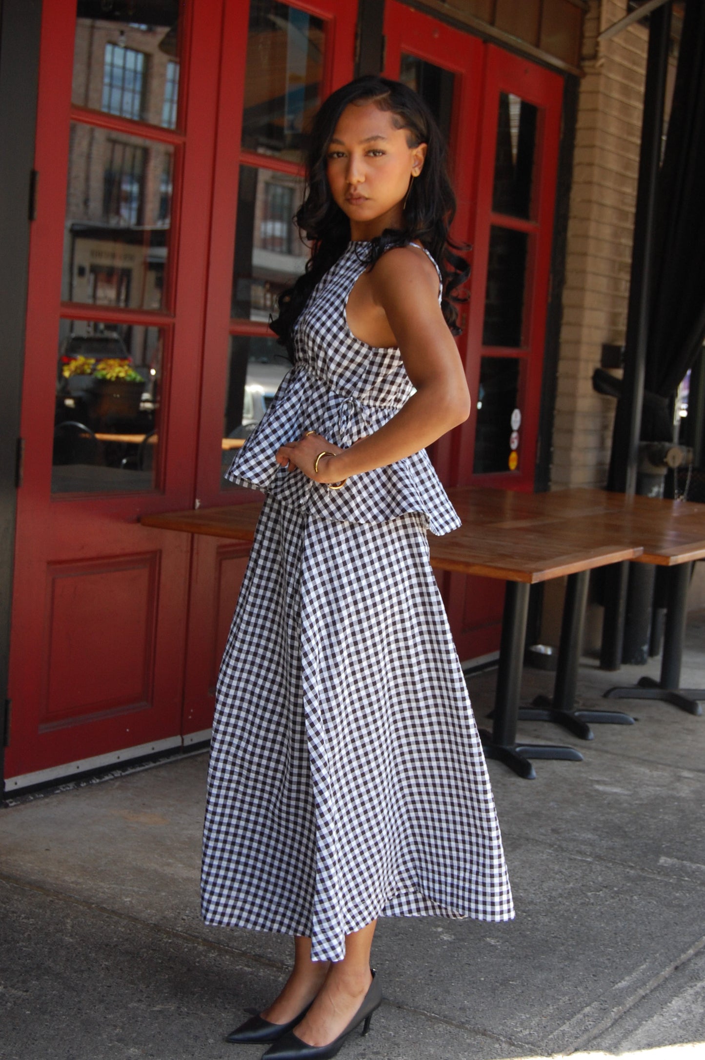 Gingham Skirt Set