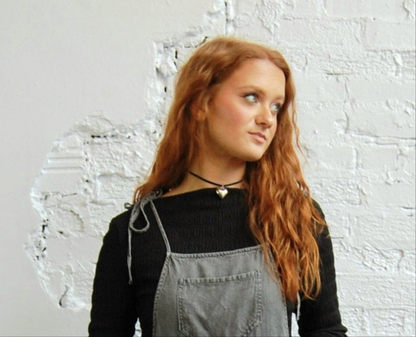 Black Cord Heart Drop Necklace