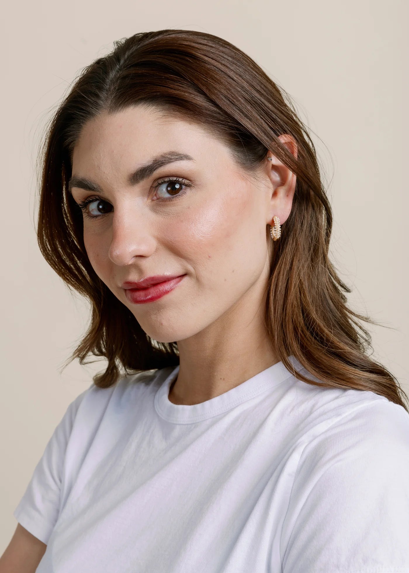 Non-Tarnish Pearl Hoop Earrings