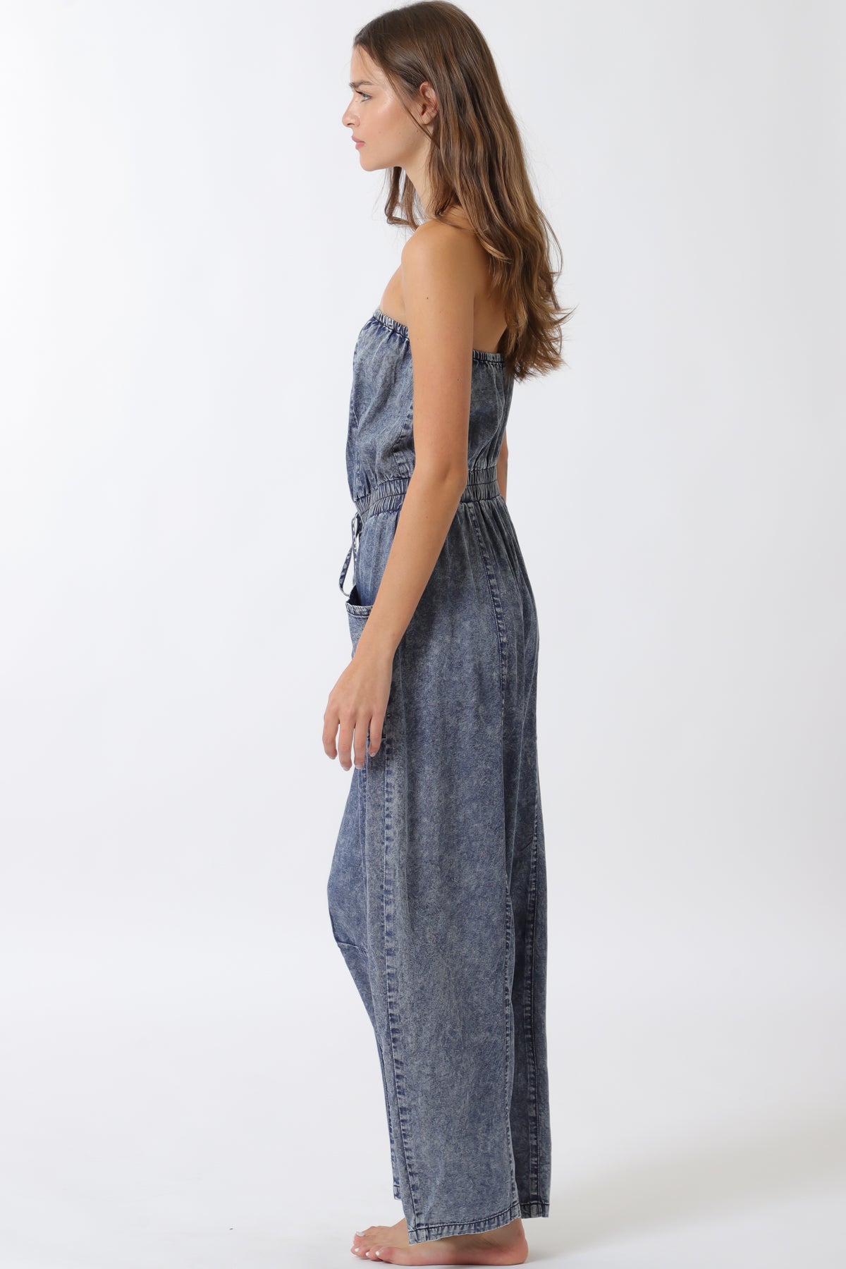 Tube Denim Jumpsuit