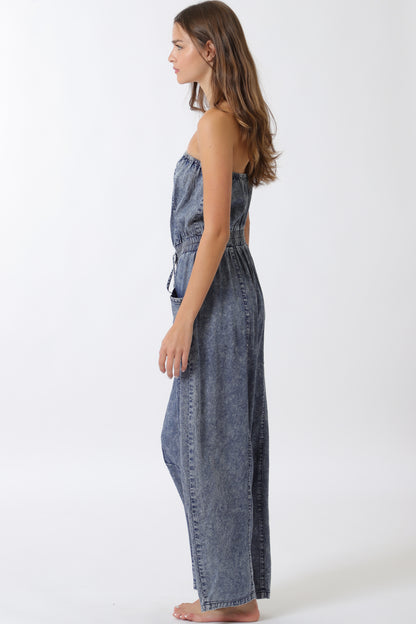 Tube Denim Jumpsuit