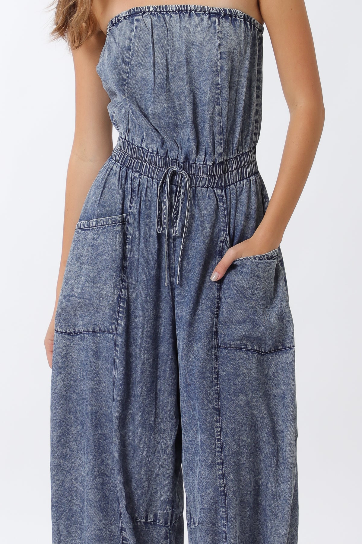 Tube Denim Jumpsuit