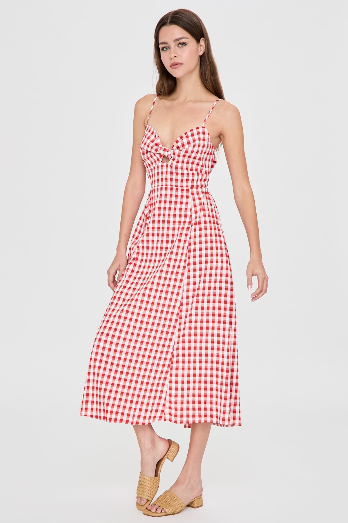 Gingham Midi Dress