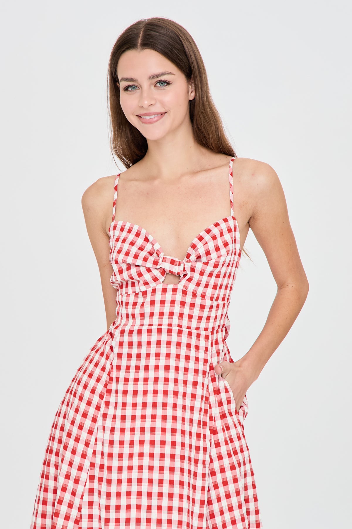 Gingham Midi Dress