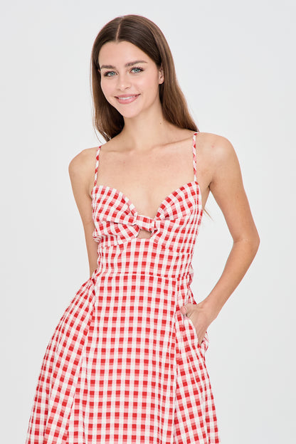 Gingham Midi Dress