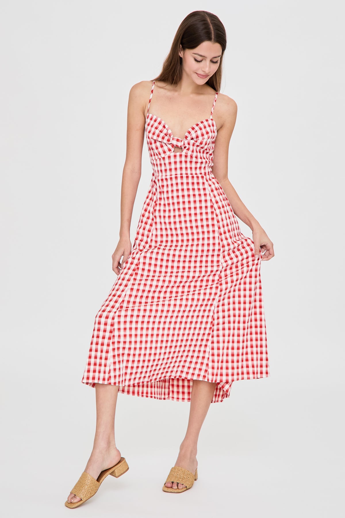 Gingham Midi Dress