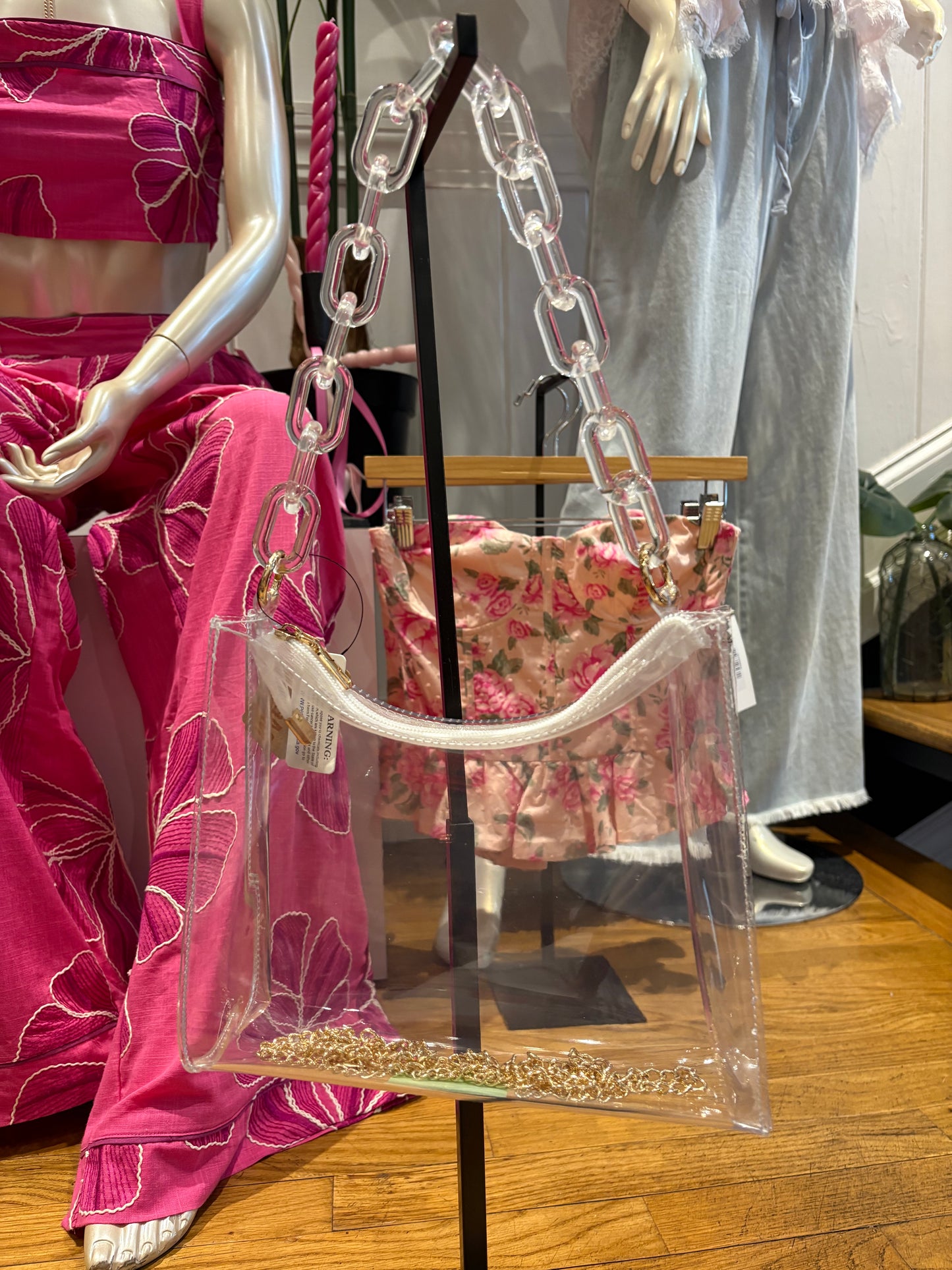 Transparent Chain Shoulder Bag