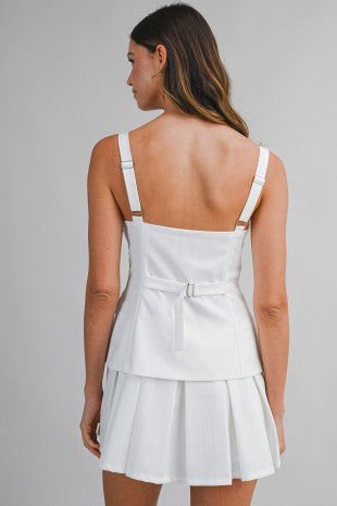 Pleated Suit Romper