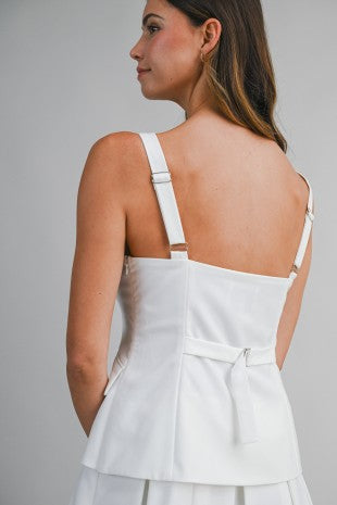 Pleated Suit Romper