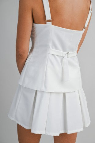 Pleated Suit Romper