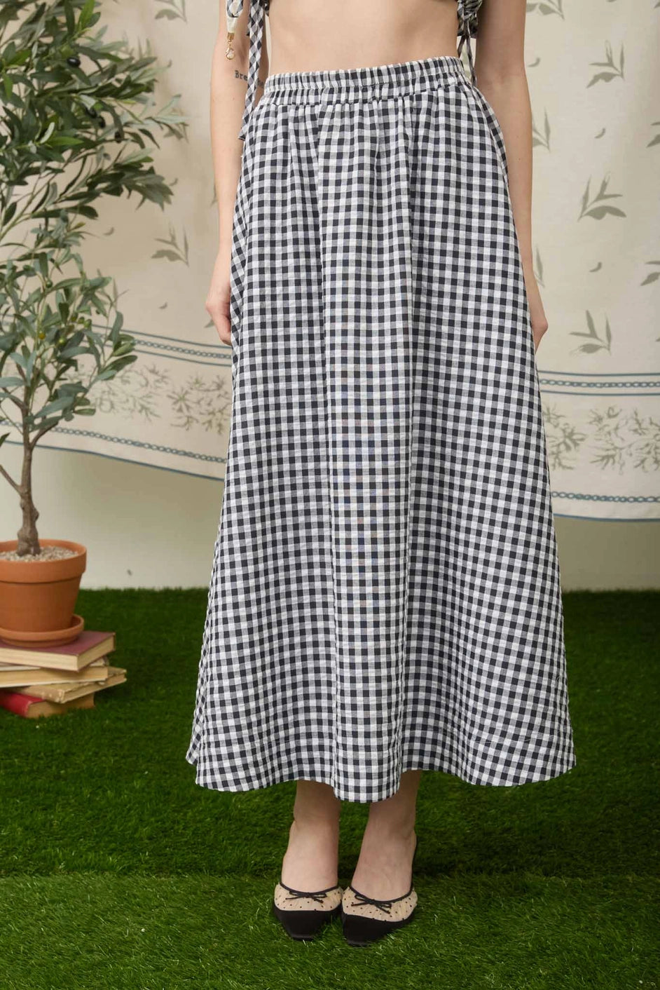 Gingham Skirt Set