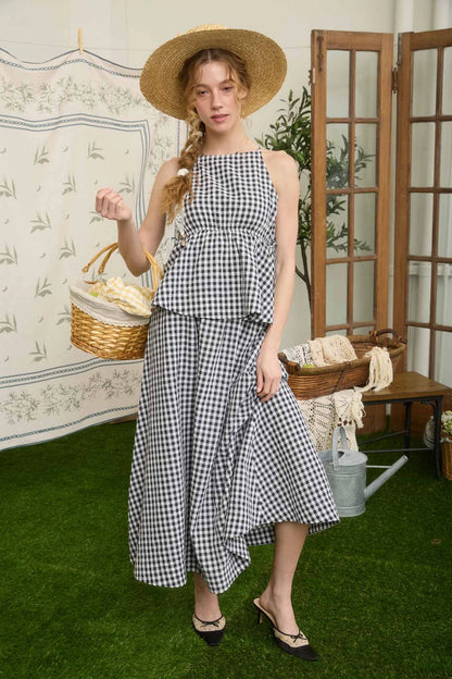 Gingham Skirt Set