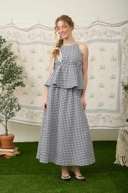 Gingham Skirt Set
