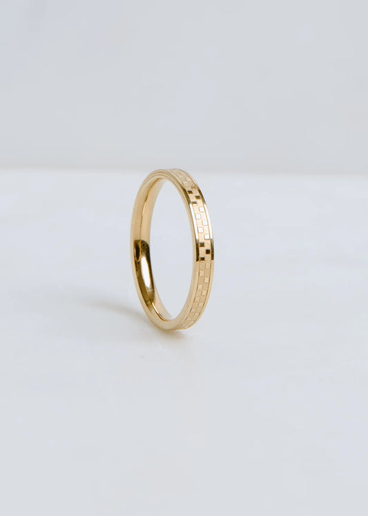 Non-Tarnish Lola Checkered Ring